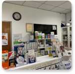 Veterinarian examining cat